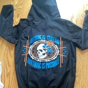Empire mesh zip up -“Nothing is Certain Anything is Possible”